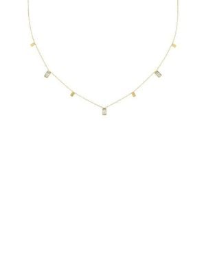BEN ONI Baguette Cubic Zirconia Charm Necklace - Blue