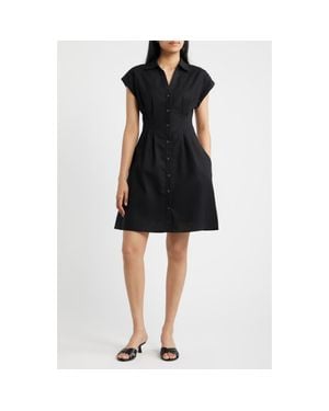 Julia Jordan Short Sleeve Shirtdress - Black