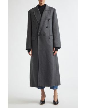 Victoria Beckham Double Face Wool & Cashmere Overcoat - Gray