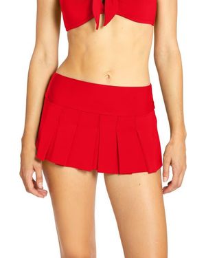 Robin Piccone Ava Skirted Bikini Bottoms - Red
