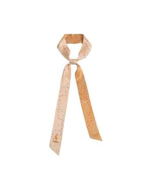 Lost Pattern Neon Tiger Silk Skinny Scarf - Natural