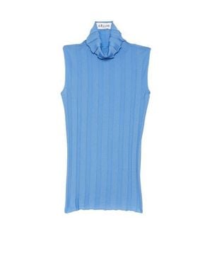 Callas Milano Romy Sleeveless Turtleneck - Blue