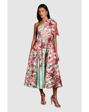 Coast Petite Organza One Shoulder Midi Dress - White