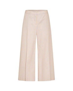 Maison Common Cropped Printed Cotton Pants - White