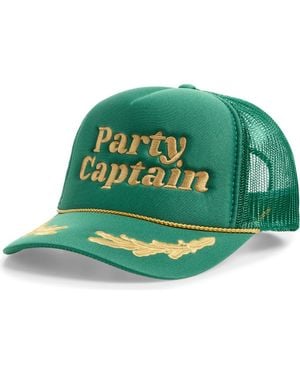 Local Beach Party Captain Embroidered Snapback Trucker Hat - Green