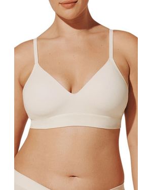 Thirdlove Seamless Stretch Cotton Blend Wireless Bra - Natural