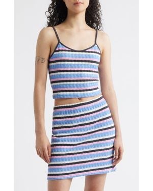 Rip Curl Bobby Stripe Cotton Blend Camisole - Gray