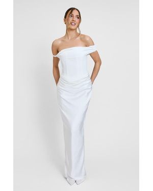 Six Stories Twist Strap Corset Maxi Dress - White