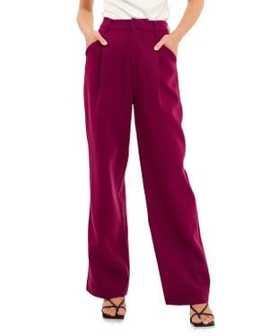 Endless Rose Classic Pleated Suit Pants - Red