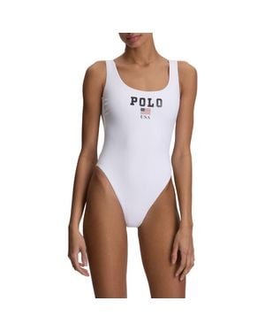 Polo Ralph Lauren Scoop One-Piece Swimsuit - White