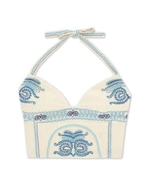 Fortela Aura Embroidered Top - Blue