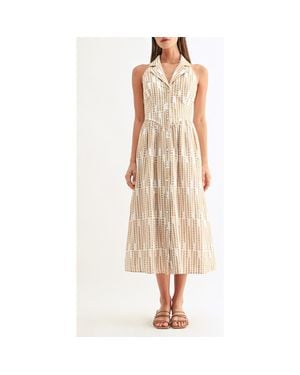 Adelyn Rae Ruby Halter Shirtdress - Natural