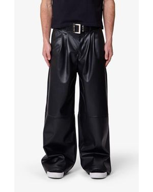 MNML Stacked Faux Leather Pants in Black for Men | Lyst