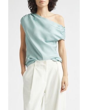 Toccin Veda Ruched One-Shoulder Top - Blue