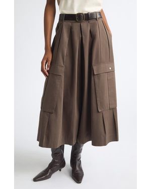 Sea Tristan Pleated Cotton Culottes - Brown