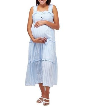 Nom Maternity Emma Maternity & Nursing Maxi Tank Dress - Blue