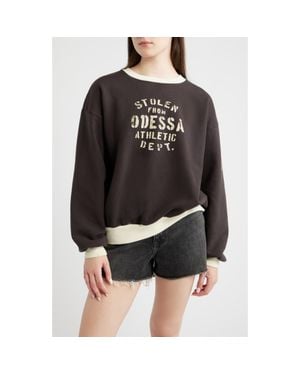 Daydreamer Stolen From Odessa Oversized Graphic Sweatshirt - Black