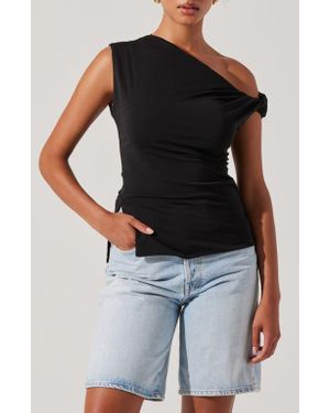 Astr Aphra One-Shoulder Top - Black