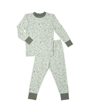 Everly Grey Emerson Fitted Long Sleeve 2-Piece Pajamas - White