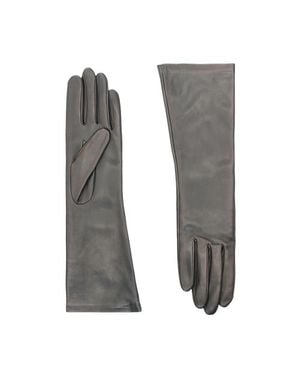Agnelle Celia Mid-Length Lambskin Glove With A Silk Lining - Gray