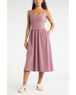 Zella Effortless Sleeveless Midi Dress - Pink