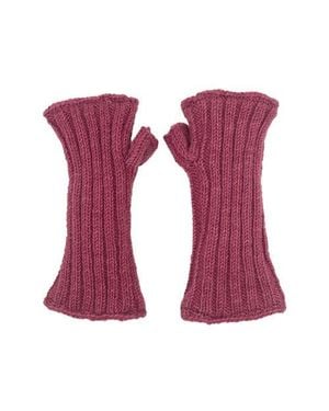 feel good Hand-Knit Jaya Harlequin Wool Half Mitten - Purple