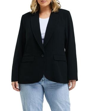 Estelle Megan One-Button Crepe Blazer - Black