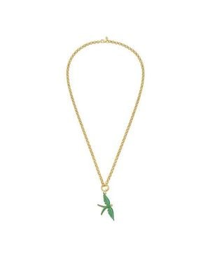 Lionheart 14K Wings Of Love Emerald Swallow Charm Rolo Necklace - Metallic