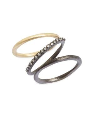 Armenta Old World Diamond Stacking Rings - White