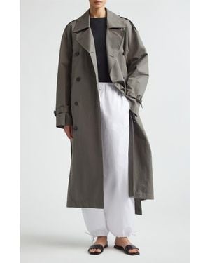 TOTEME Crisp Organic Cotton & Nylon Trench Coat - Gray