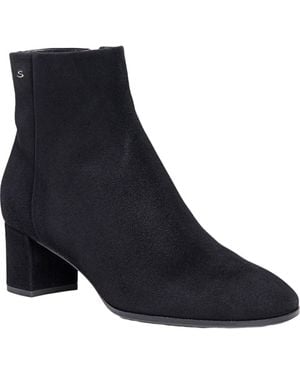 Santoni Suede Mid-Heel Ankle Boot - Blue