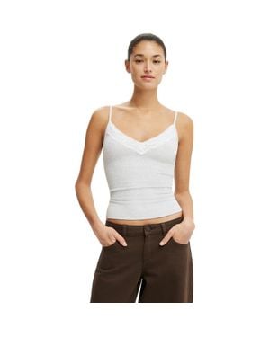 Cotton On Lace Trim Longline Cami - White