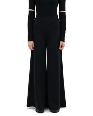 MARCELLA Georgia High Waist Wide Leg Ponte Knit Pants - Black