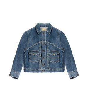 Fortela Bananastitchj Stone Wash Denim Jacket - Blue