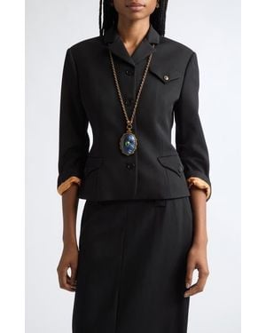 Versace Wool Grain De Poudre Informal Jacket - Black