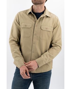 DEVIL-DOG DUNGAREES Canvas Button-Up Cpo Shirt Jacket - Natural