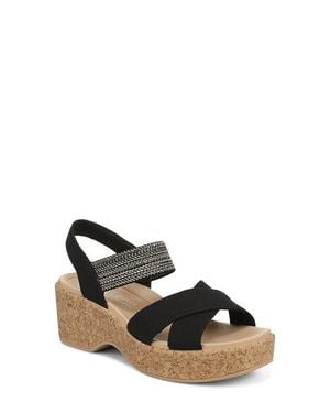 LifeStride Verity Platform Wedge Sandal - Black
