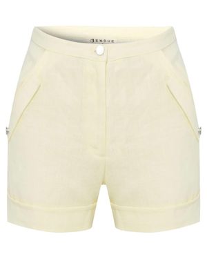 Jendue US Amara Denim Linen Shorts - Natural