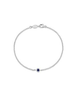 Dower & Hall Single Sapphire Dewdrop Chain Bracelet - White