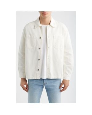 FRAME Cotton Blend Shirt Jacket - White