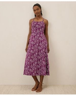 Pact Organic Cotton Fit & Flare Midi Dress - Pink