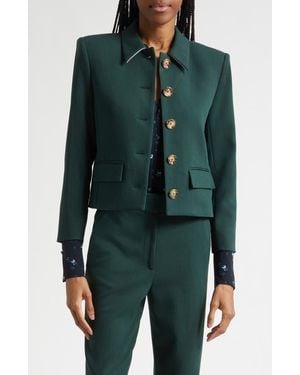 Veronica Beard Makayla Crop Jacket - Green