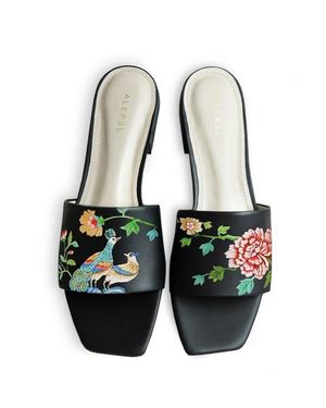 Alepel Leather Slide - Blue