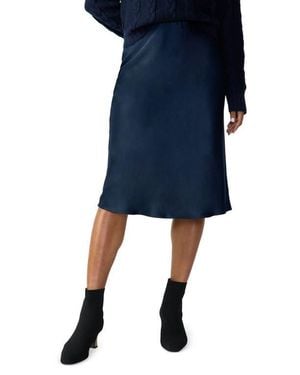 Sanctuary Everyday Satin Midi Skirt - Blue