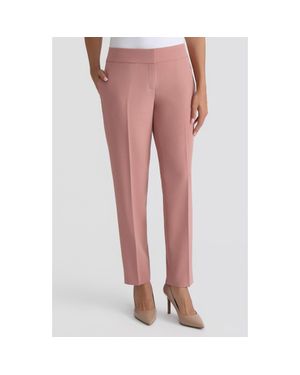 Kasper Ava Stretch Crepe Straight Leg Pants - Pink