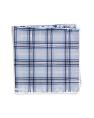 Nordstrom Panel Silk Pocket Square - Blue