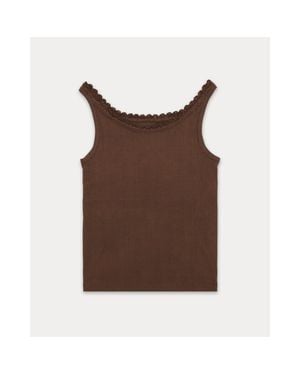 Fortela Claire Wide Ribbed Jersey Tank Top - Brown