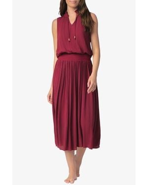 Helen Jon Sleeveless Smocked Dress - Red