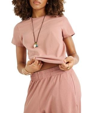 Vitamin A Coast Fitted Cotton T-Shirt - Pink