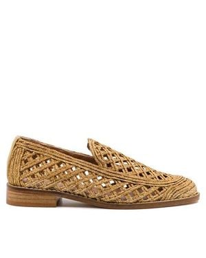 Andrea Gomez Elisa Raffia Loafer - Brown